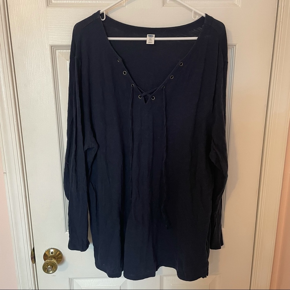 Navy Blue V-Neck Tunic